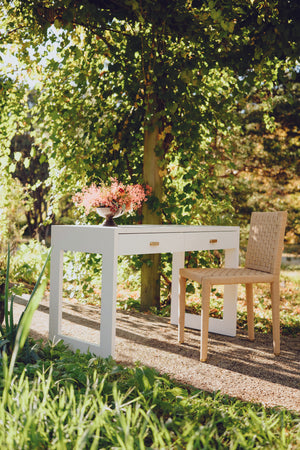 Larkin Desk in Matte White Lacquer