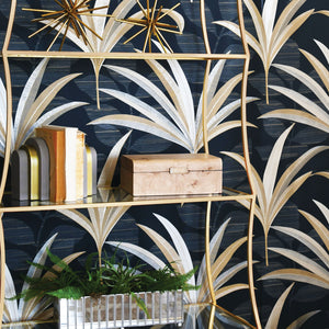 Liana Scalloped Etagere in Gold Leaf
