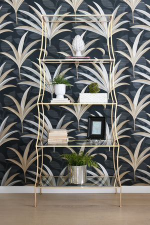 Liana Scalloped Etagere in Gold Leaf