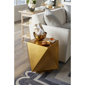 Golden Faceted Geometric Accent Table | Hedron Collection | Villa & House