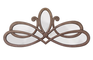 Scroll Wood Wall Mirror, Distressed Grey