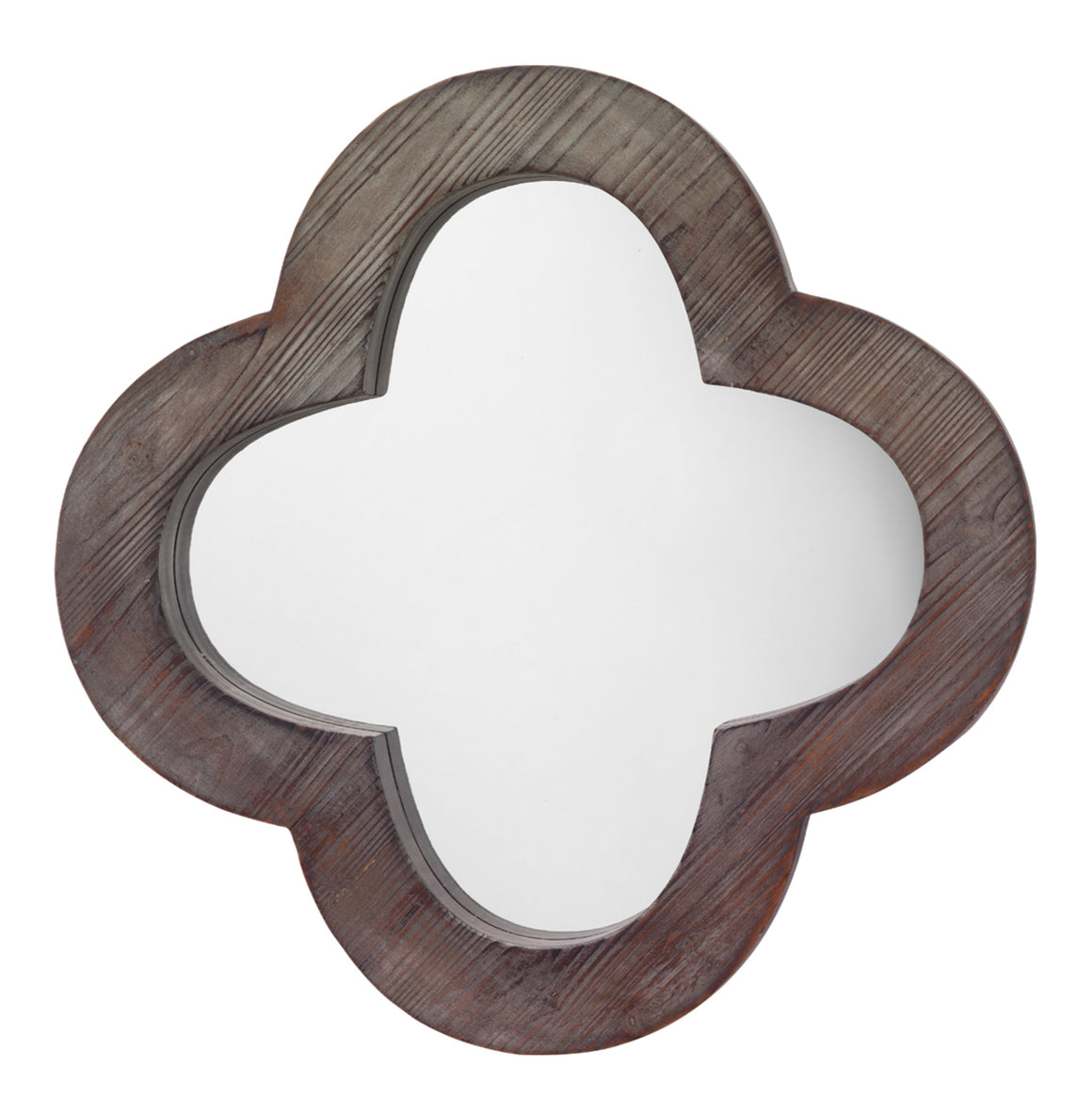 Clover Wood Wall Mirror, Grey Wash