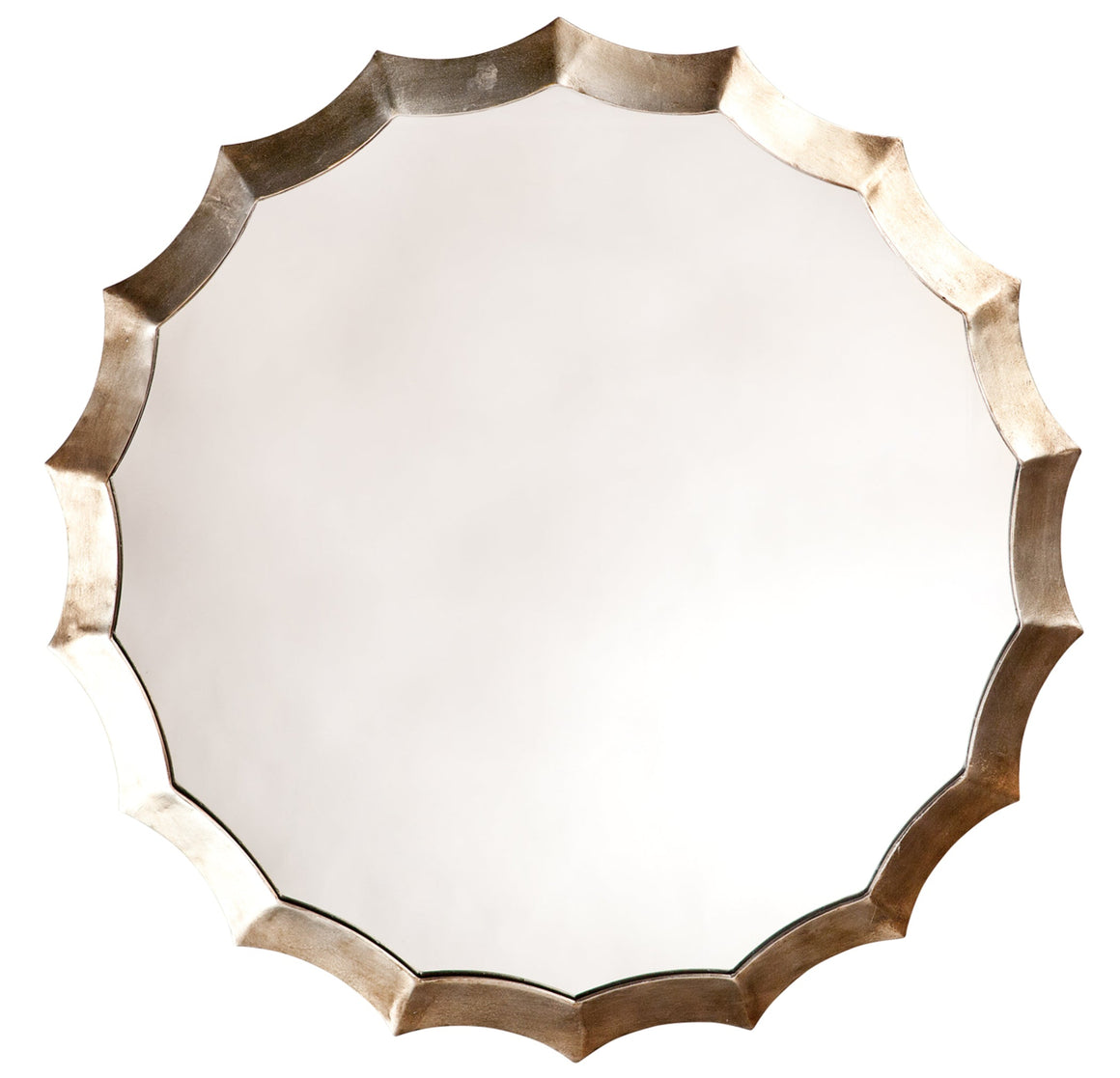 Round Metal Scalloped Wall Mirror