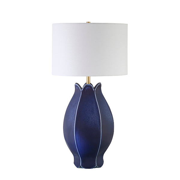 Mae Table Lamp in Matte Navy Glaze