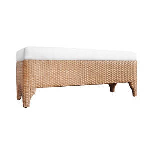 Maldives Bench in Ivory Linen Fabric