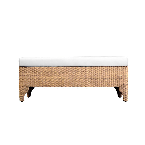 Maldives Bench in Ivory Linen Fabric