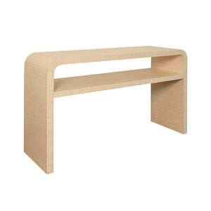 Marshall Console Table in Natural Grasscloth