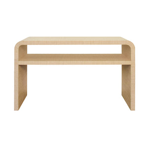 Marshall Console Table in Natural Grasscloth
