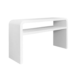 Marshall Console Table in Textured White Linen
