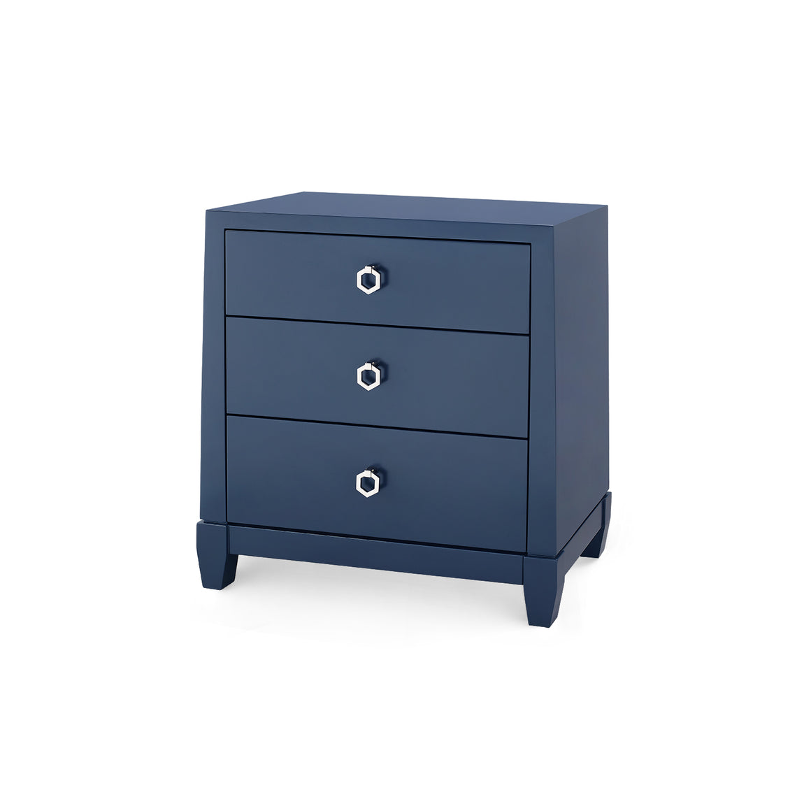 Madison 3-Drawer Side Table, Navy Blue Lacquer | Madison Collection | Villa & House