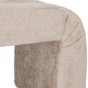 Mercer Horizontal Channeled Bench in Taupe Textured Chenille