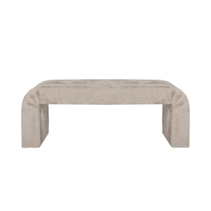 Mercer Horizontal Channeled Bench in Taupe Textured Chenille