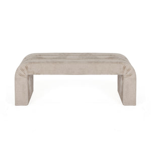 Mercer Horizontal Channeled Bench in Taupe Textured Chenille