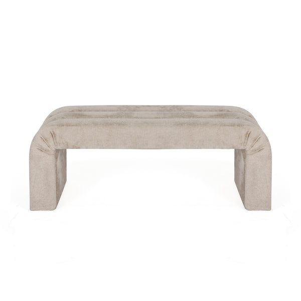 Mercer Horizontal Channeled Bench in Taupe Textured Chenille - Scenario ...