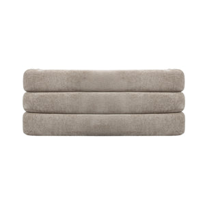 Mercer Horizontal Channeled Bench in Taupe Textured Chenille