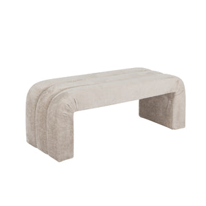 Mercer Horizontal Channeled Bench in Taupe Textured Chenille