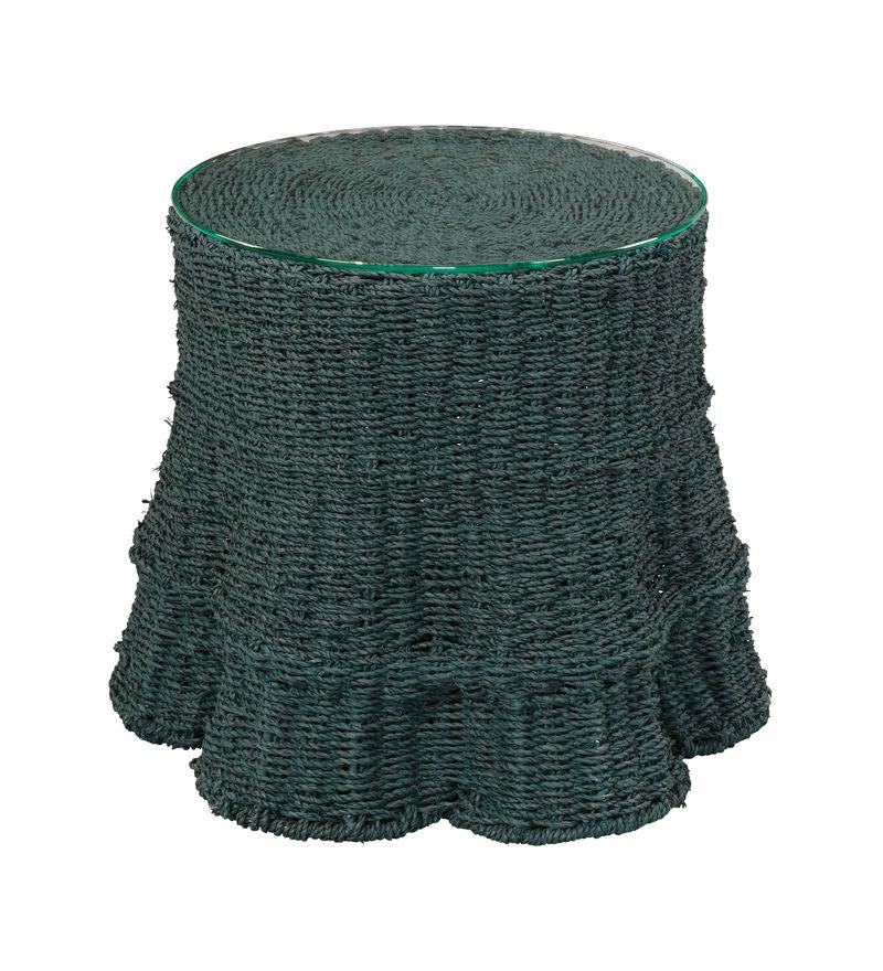 Falda Side Table in Verdigris Dyed Seagrass