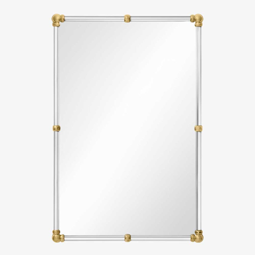 Polished Stainless Steel & Unlacquered Brass Mirror