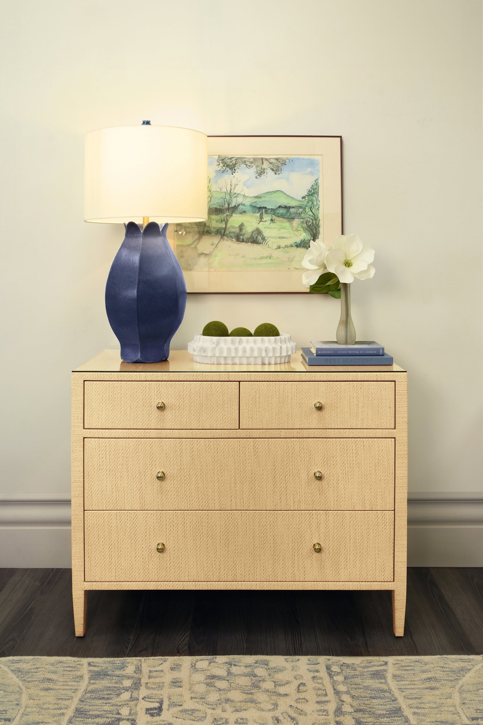 Oval Marble Tray with Carved Edges