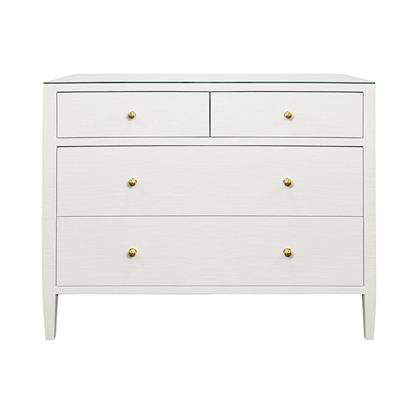 Michelle Chest in Textured White Linen