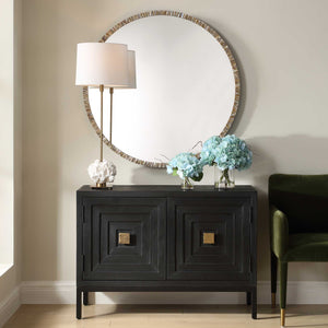 Uttermost Odeon Shell Inlay Round Mirror