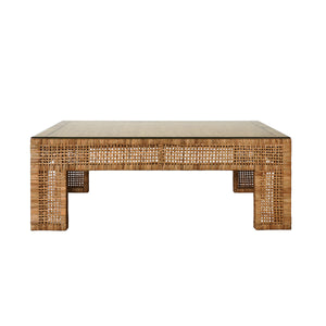 Montauk Wide Rectangular Rattan Coffee Table