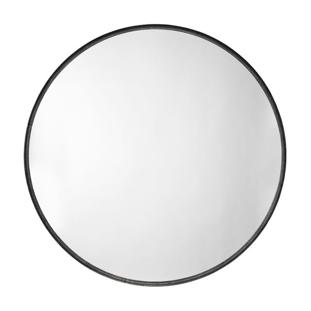 Refined Iron Round Extra Large Wall Mirror, Black