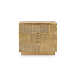 Mark 3-Drawer Side Table, Antique Brass | Mark Collection | Villa & House
