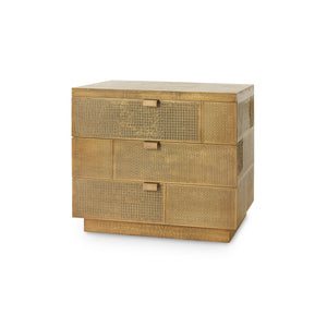 Mark 3-Drawer Side Table, Antique Brass | Mark Collection | Villa & House