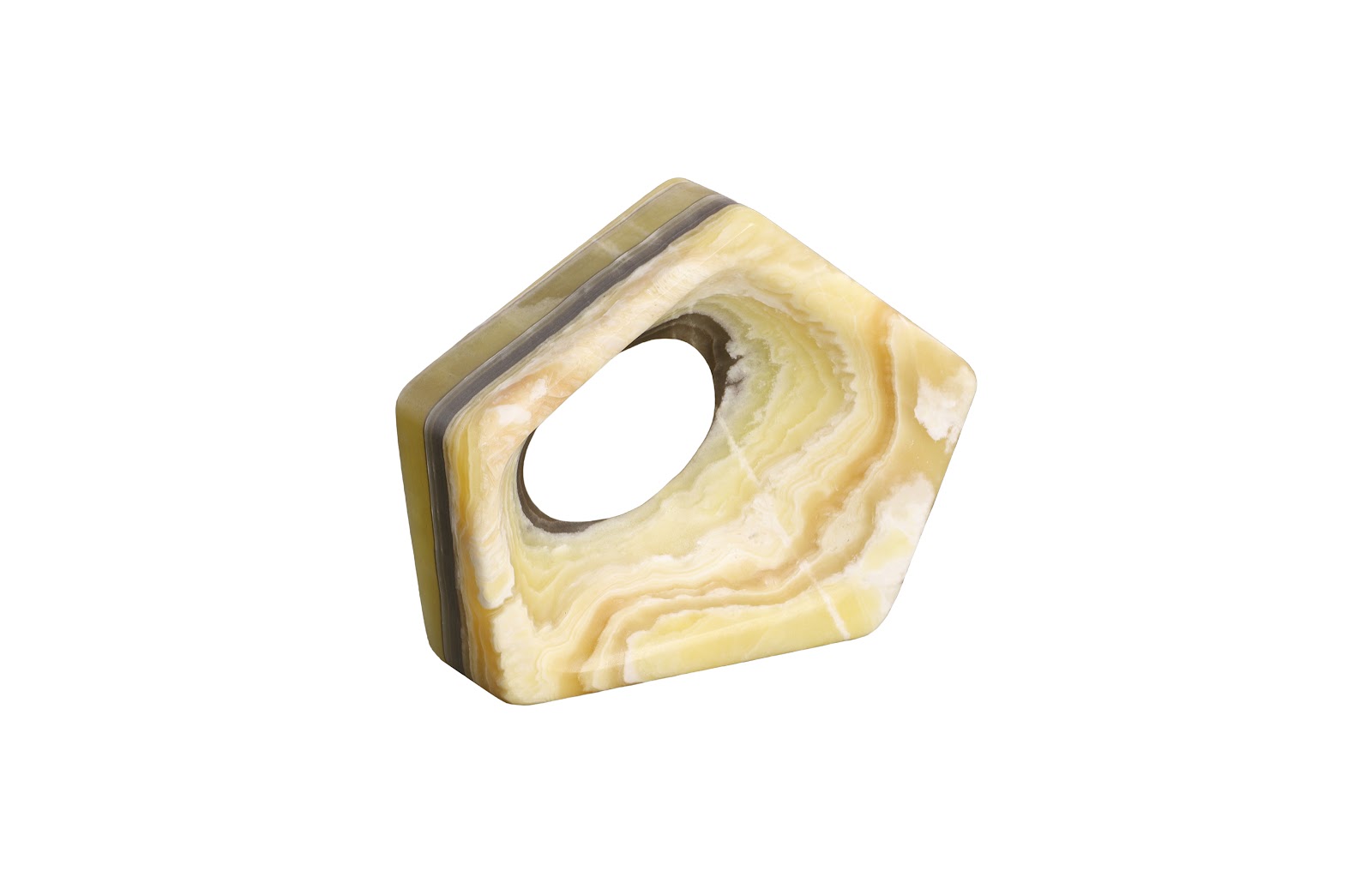 Onyx Triangle Sculpture, Zebra