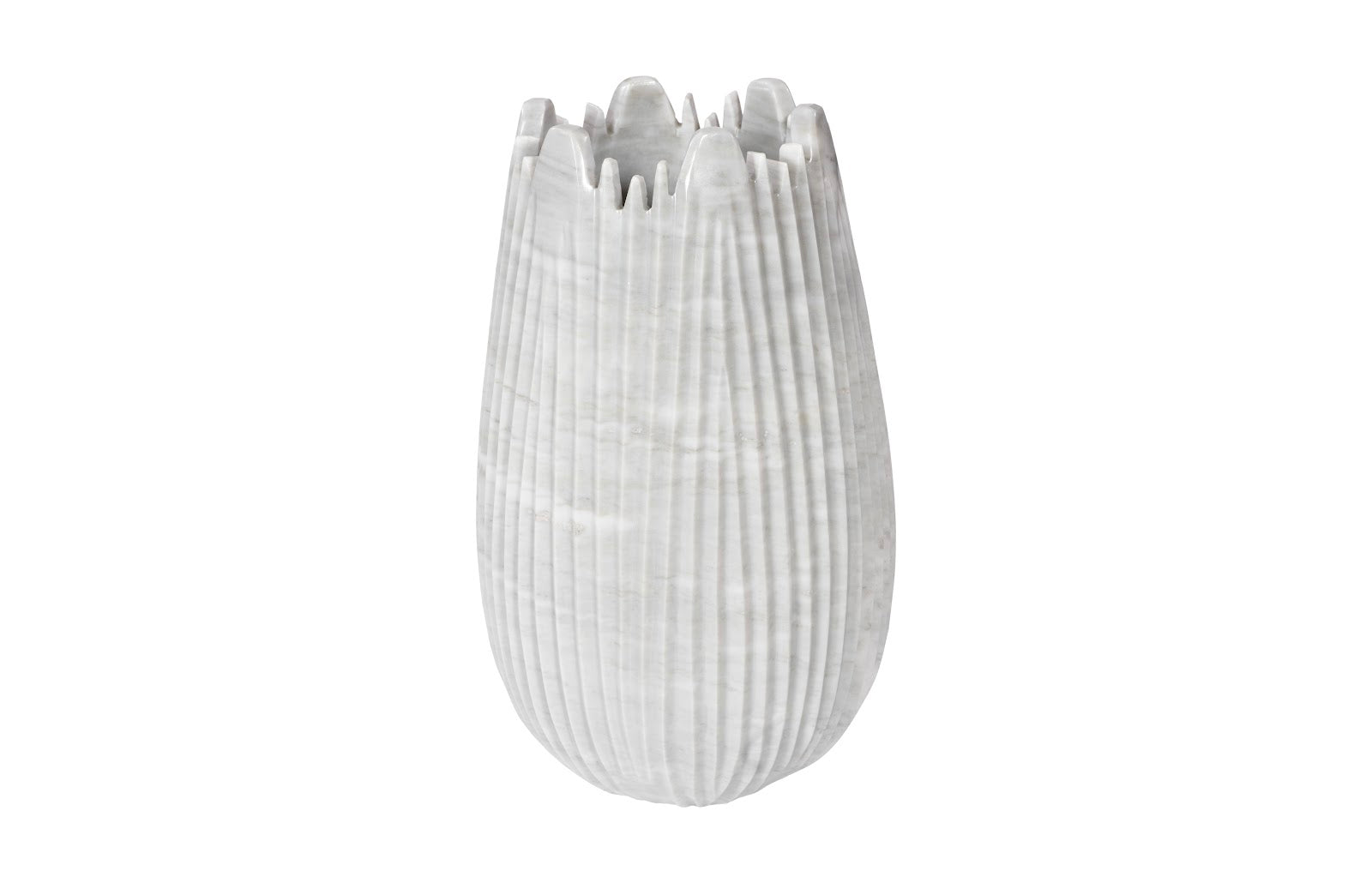 Marble Cocoon Vase, White, Large