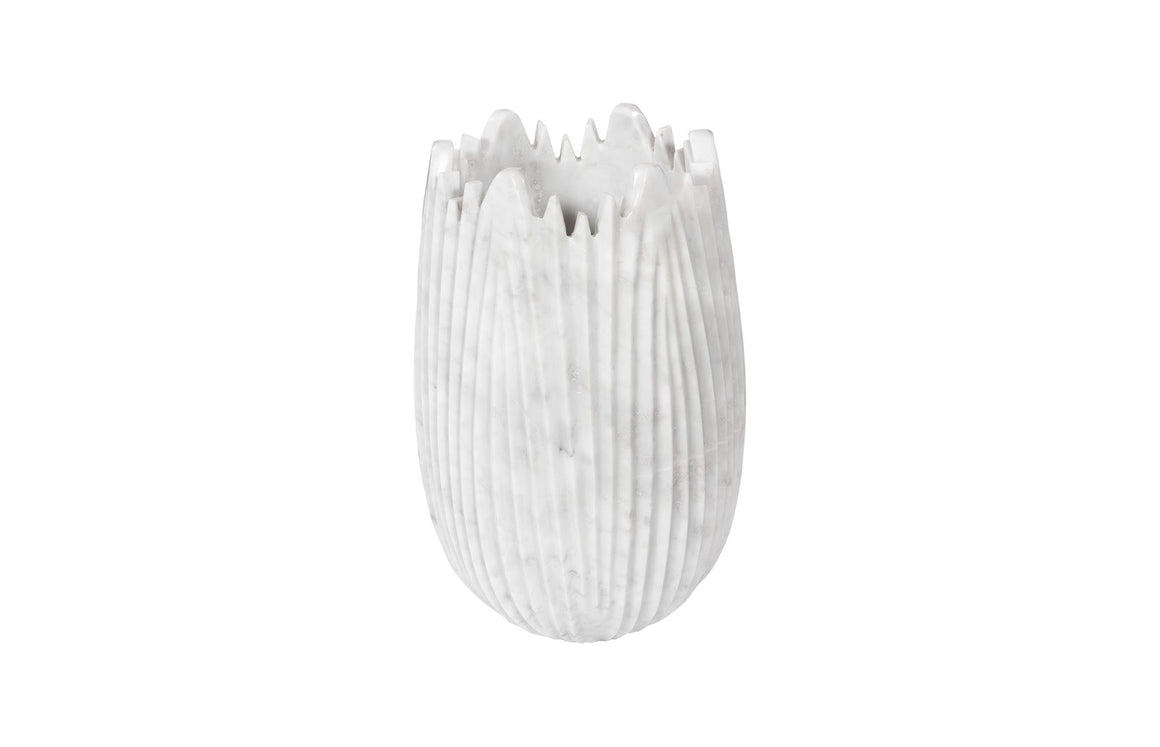 Marble Cocoon Vase, White, Small