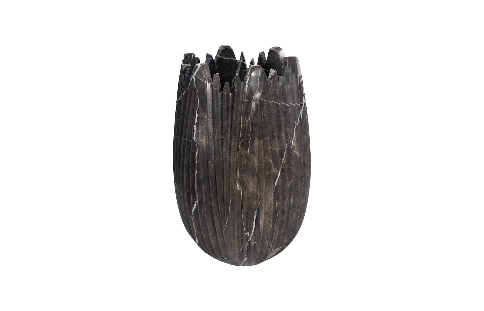 Marble Cocoon Vase, Black, Small