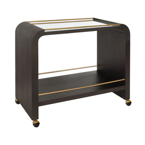 Myers Waterfall Edge Bar Cart in Espresso Oak