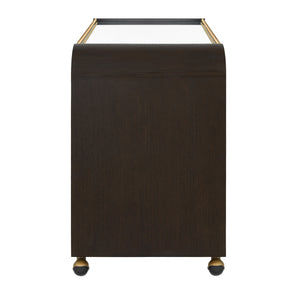 Myers Waterfall Edge Bar Cart in Espresso Oak