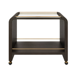 Myers Waterfall Edge Bar Cart in Espresso Oak