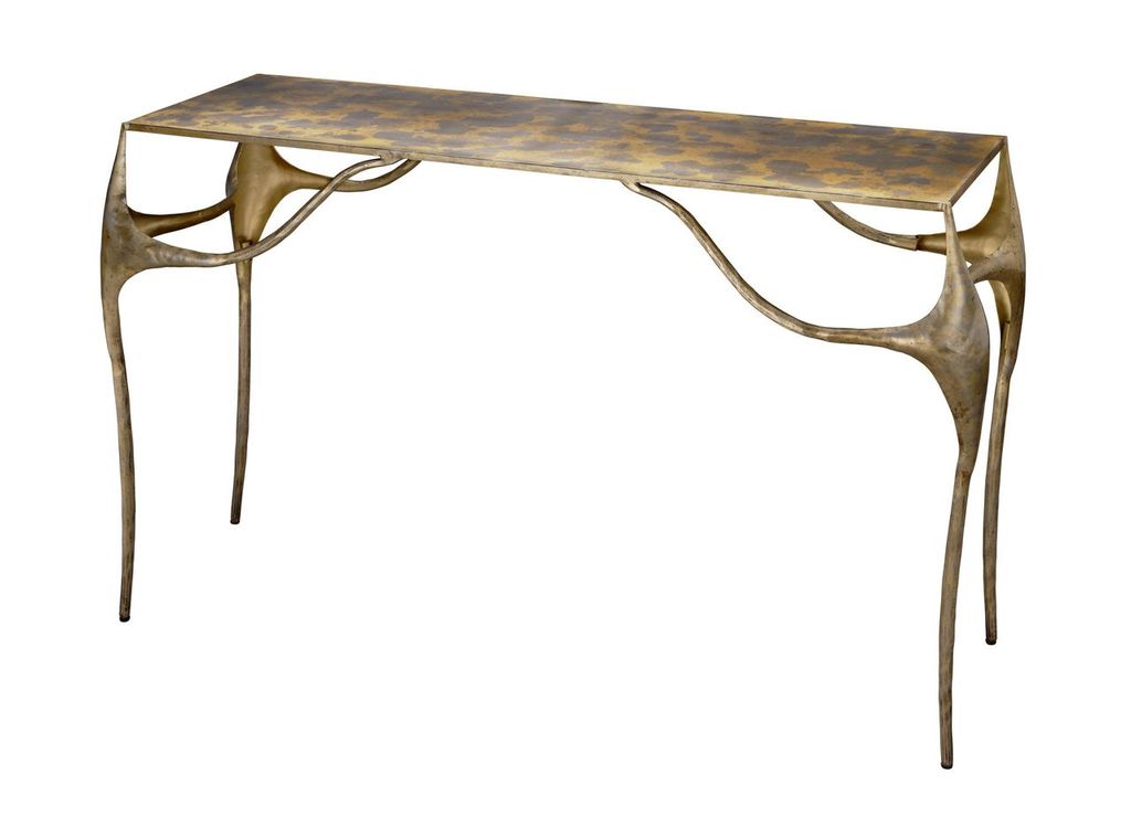 Persephone Iron Console Table, Gold