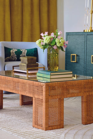Montauk Wide Rectangular Rattan Coffee Table