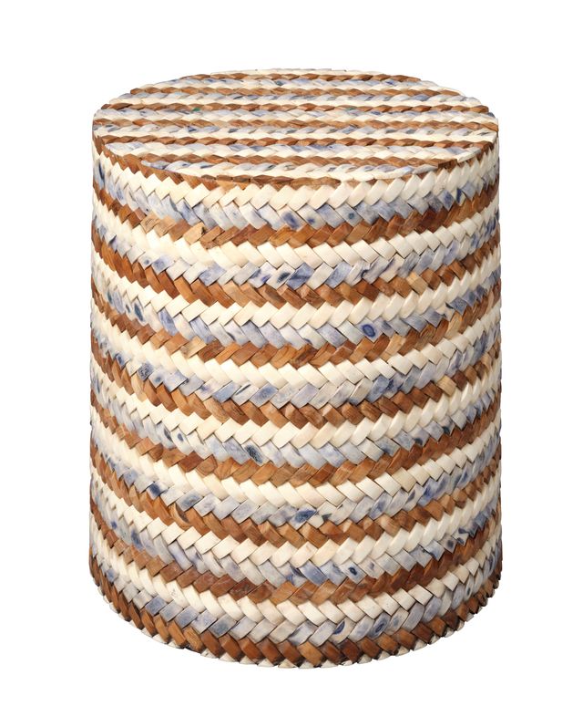 Interwoven Wood & Buffalo Bone Side Table