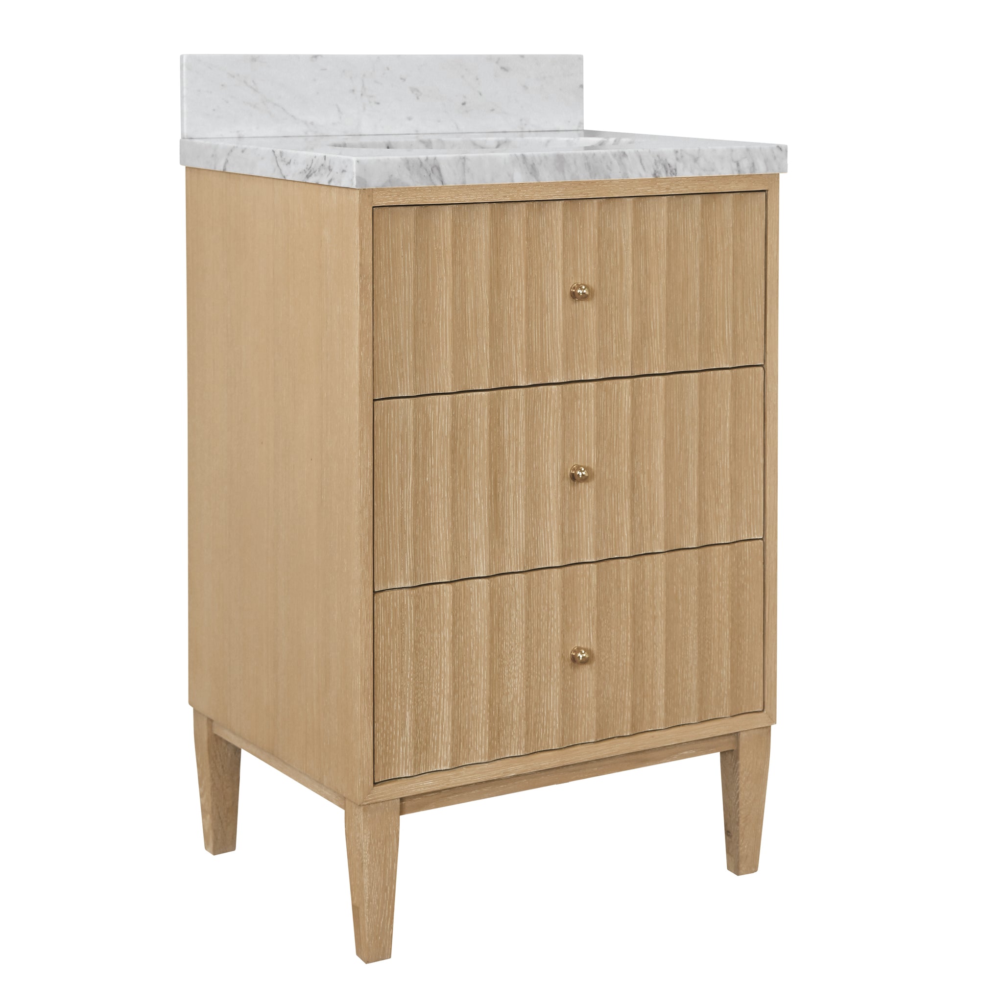 Odin Bath Vanity With Vertical Fluting In Cerused Oak