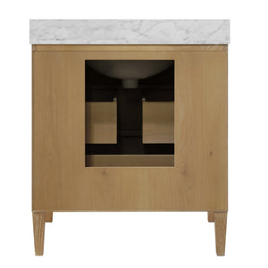 Odin Bath Vanity with Vertical Fluted Detail on Drawers in Cerused Oak