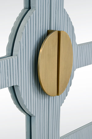 Opal Mirror in Painted Light Blue