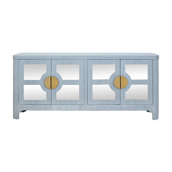 Opal Mirror in Painted Light Blue