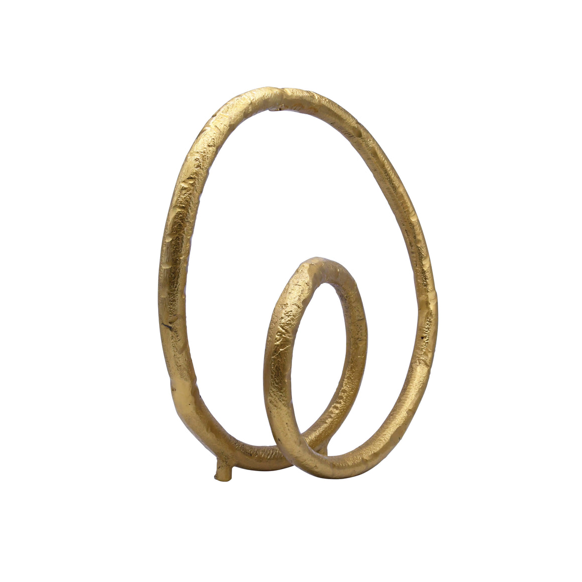 Oriz Metal Loop Sculpture in Textured Brass