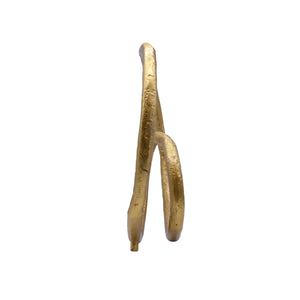 Oriz Metal Loop Sculpture in Textured Brass