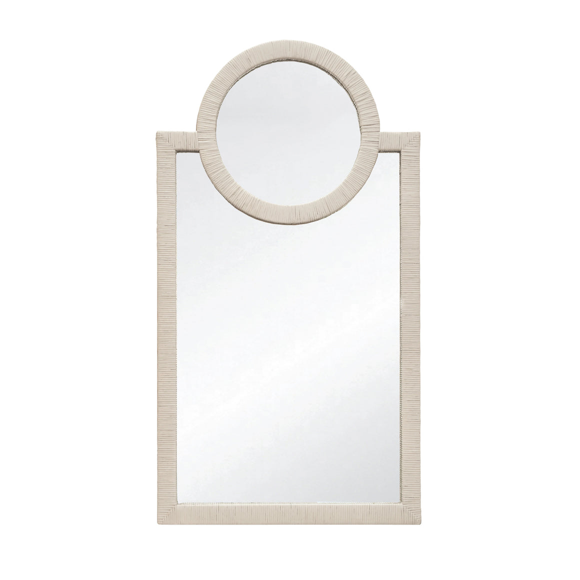 ORLANDO Rattan Wrapped Mirror In Painted Antique White