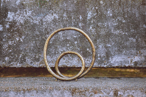 Oriz Metal Loop Sculpture in Textured Brass