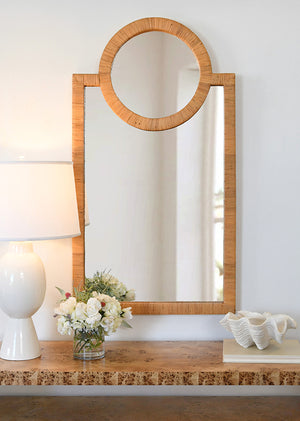Orlando Rattan Wrapped Mirror with Circle Retails