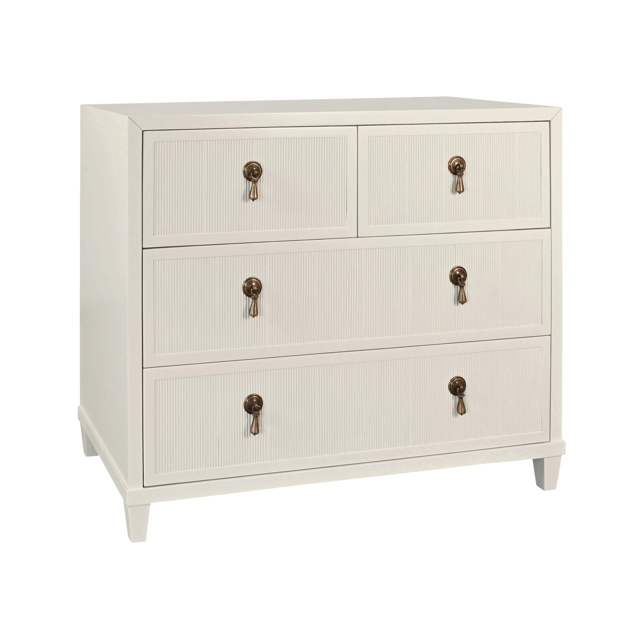 Pascal Four Drawer Chest With Fluted Drawer Fronts In Provincial Brown Oak