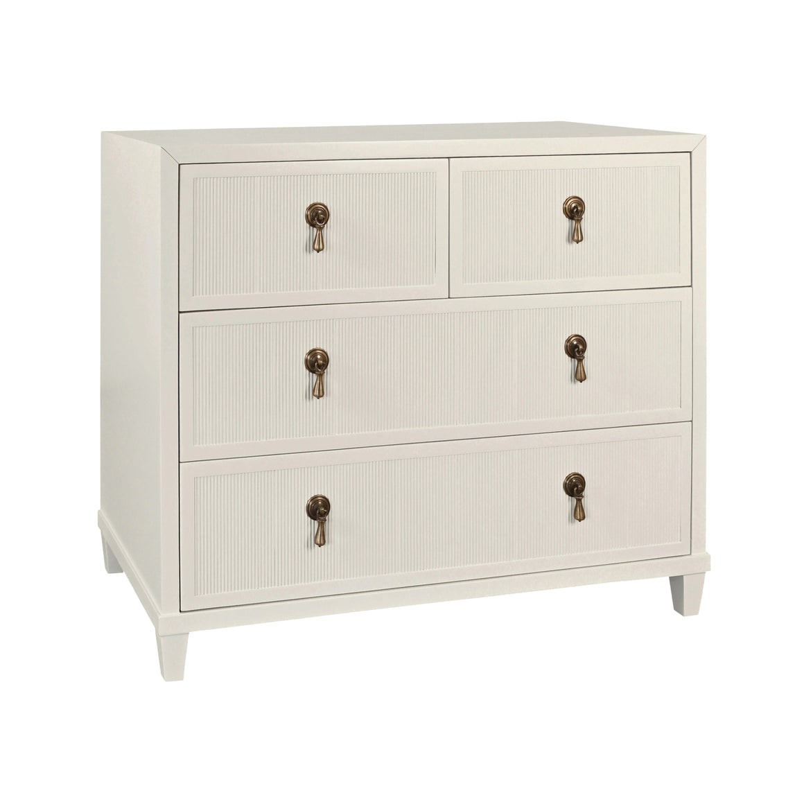 Pascal Four Drawer Chest With Fluted Drawer Fronts In Provincial Brown Oak